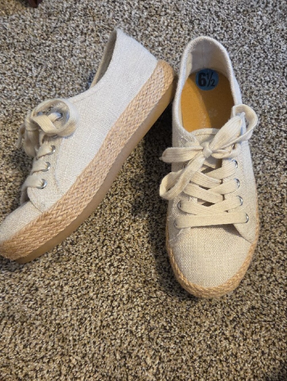 Tommy Bahama Cream Canvas Espadrille Sneakers
